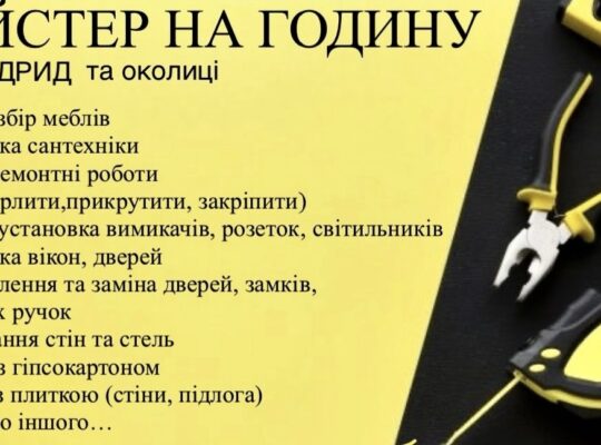 Майстер на годину – Мадрид ( та околиці)